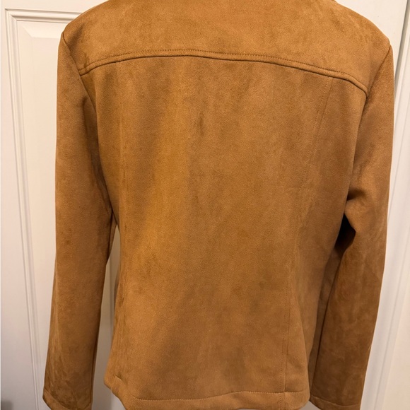 Candace Cameron Bure Camel Faux Suede Jacket - Picture 2 of 6